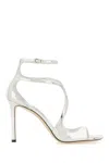 Jimmy Choo Silver Leather Azia 95 Sandals