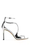 Jimmy Choo Lvr Exclusive 95mm Azia Leather Sandals In Silver