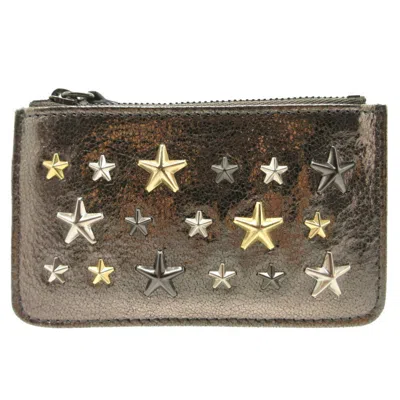 Pre-owned Jimmy Choo Silver Leather Coin Purse/coin Case ()