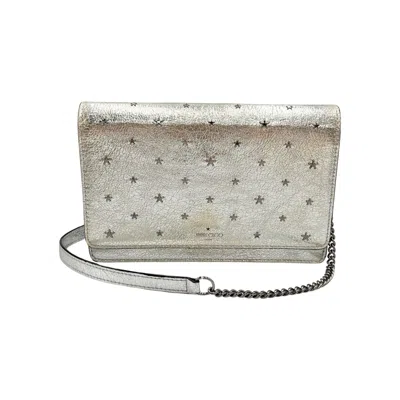 Pre-owned Jimmy Choo Silver Leather Coin Purse/coin Case ()