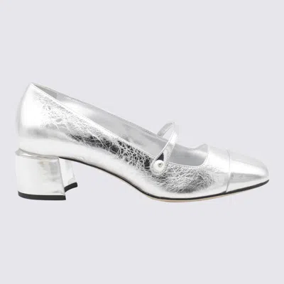JIMMY CHOO JIMMY CHOO SILVER LEATHER ELISA PUMPS