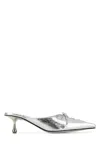 Jimmy Choo Leather Mules Scarlett Toe Kitten Heel
