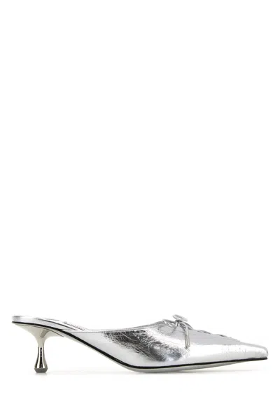 Jimmy Choo Leather Mules Scarlett Toe Kitten Heel