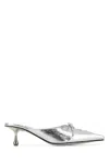 Jimmy Choo 50mm Scarlett Lace-up Pointed-toe Mules In Silver