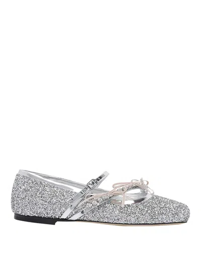 Jimmy Choo Silver Loli Flat Ballets