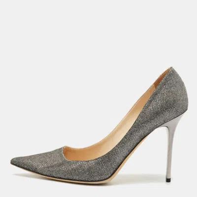 Jimmy Choo Silver Metallic Lurex Fabric Romy Pointed Toe Pumps