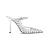Jimmy Choo 100mm Bing Crystal-embellished Mules In Silver