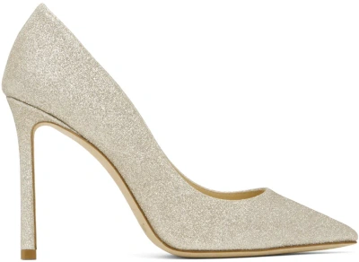 Jimmy Choo Glitter Stiletto Pumps In Platinum