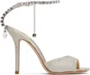 Jimmy Choo Saeda 100 Crystal-embellished Glitter Sandals In Platinum Ice/crystal