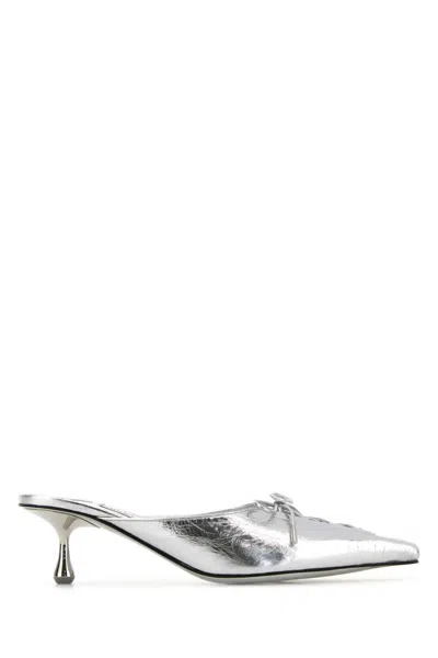 JIMMY CHOO SILVER SCARLETT MULES