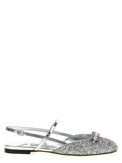 Jimmy Choo Silver Slingback Ballet Flats