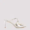 Jimmy Choo Womens Champagne Anise 75 Glitter-effect Leather Heeled Sandals In Silver