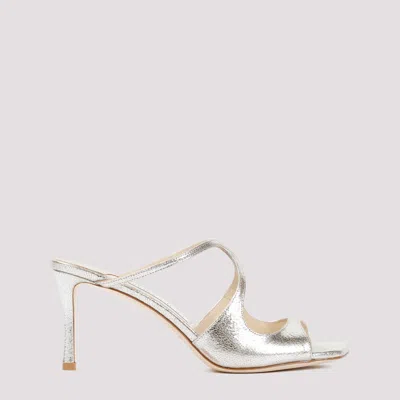 JIMMY CHOO SILVER SLIP ON HEELS
