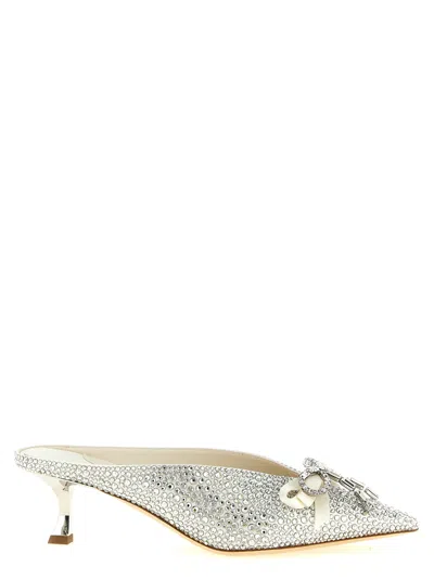 Jimmy Choo Auria Embellished Pointed-toe Mules In White