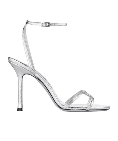 Jimmy Choo Silver Thin Strap High-heel Sandals