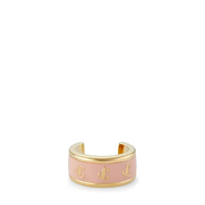 Jimmy Choo Single Jc Ear Cuff In Gold/blossom