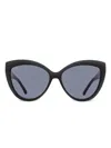 Jimmy Choo Butterfly Sinnie Sunglasses Woman Sunglasses Black Size 57 Acetate In Schwarz