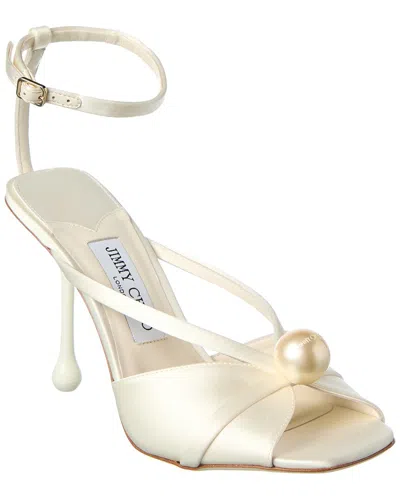 Jimmy Choo Siva 95 Satin Sandal In White