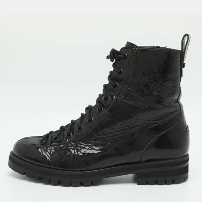 Pre-owned Jimmy Choo Size 37 Black Patent Leather Ankle Length Boots