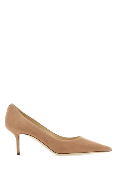 Jimmy Choo Skin Pink Suede Love 65 Pumps In Neutral