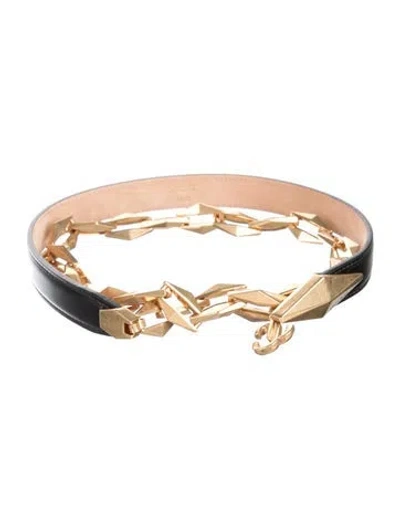 Pre-owned Jimmy Choo Skinny Leather Belt In Black