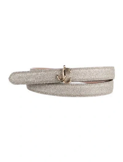 Pre-owned Jimmy Choo Skinny Leather Belt In Gold