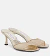 Jimmy Choo Skye 70 Embellished Mesh Mules In Gold