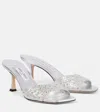 Jimmy Choo Verzierte Pantoletten Skye 70 Aus Satin In Silber