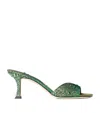Jimmy Choo Skye 70 Embellished Satin Sandals In Green