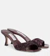 Jimmy Choo Skye 70 Glitter Mules In Burgundy
