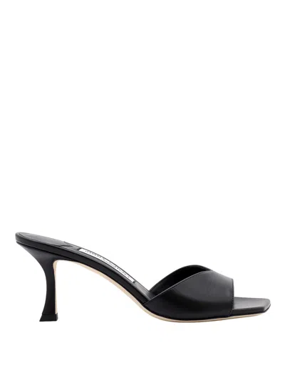 Jimmy Choo Women Skye 70 Leather Heel Sandals In Black