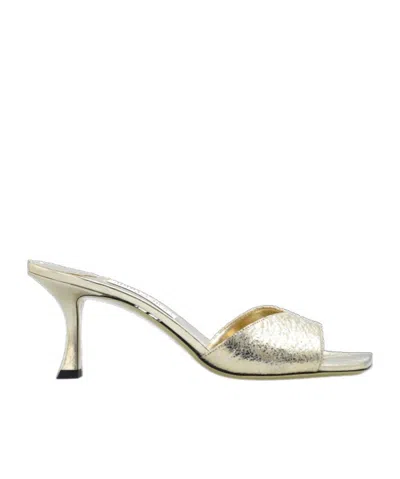 Jimmy Choo Skye 70 Cracked Metallic Mules In Multi