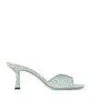 Jimmy Choo Skye 70 Leather Embellished Mules In Green