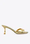 Jimmy Choo Skye 70 Leather Mules In Gold
