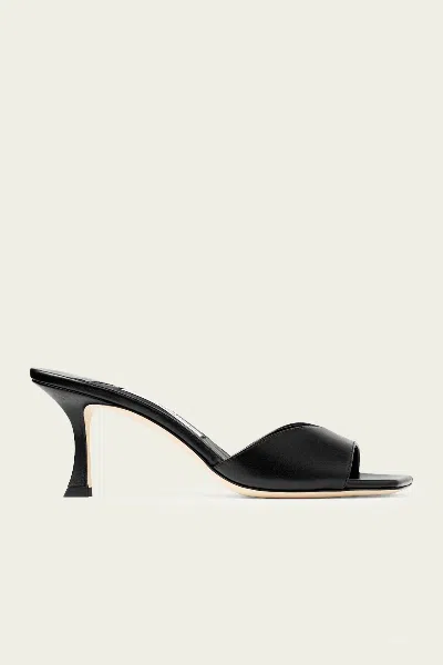 JIMMY CHOO SKYE 70 LEATHER SANDALS IN BLACK