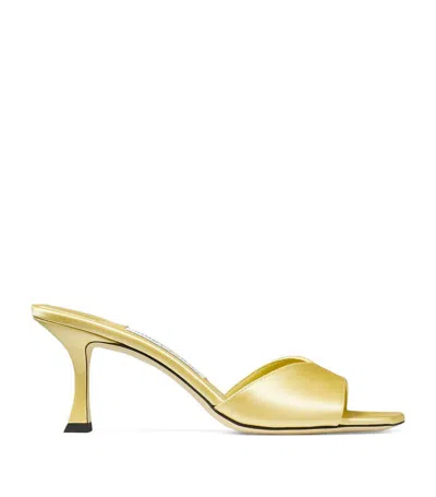 Jimmy Choo Skye 70 Satin Heeled Mules In Sunbleached Yellow