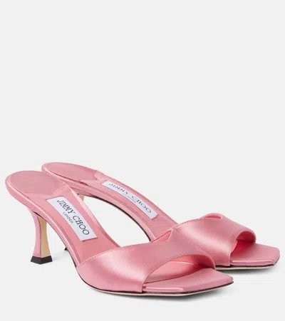 Jimmy Choo Skye 70 Satin Mules In Pink