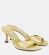 Jimmy Choo Skye 70 Satin Heeled Mules In Yellow