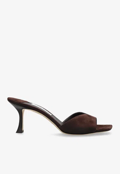 Jimmy Choo Skye 70 Suede Mules In Brown