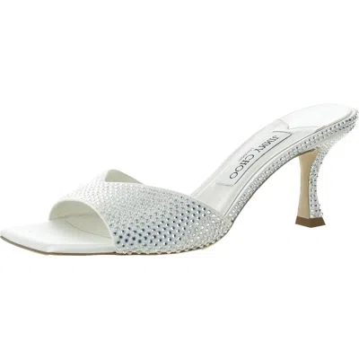 Jimmy Choo Skye 70 Womens Rhinestone Satin Mules