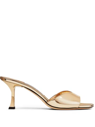 JIMMY CHOO SKYE 70MM METALLIC MULES