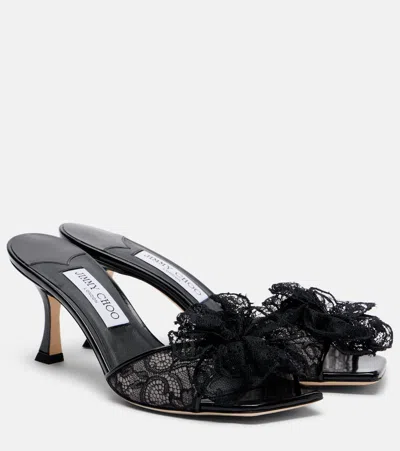 Jimmy Choo Skye Corsage Bow-detail Mules In Multi