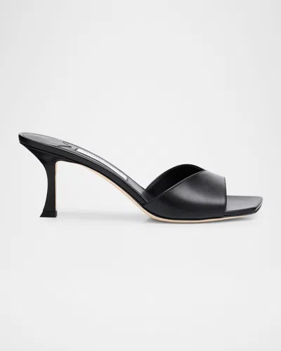 Jimmy Choo Skye Leather Slide Sandals In Black