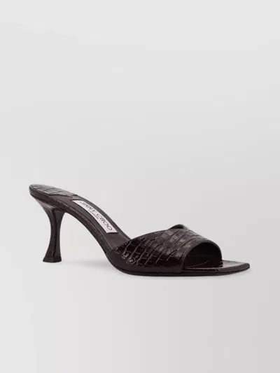 JIMMY CHOO SKYE PRINTED LEATHER SANDALS