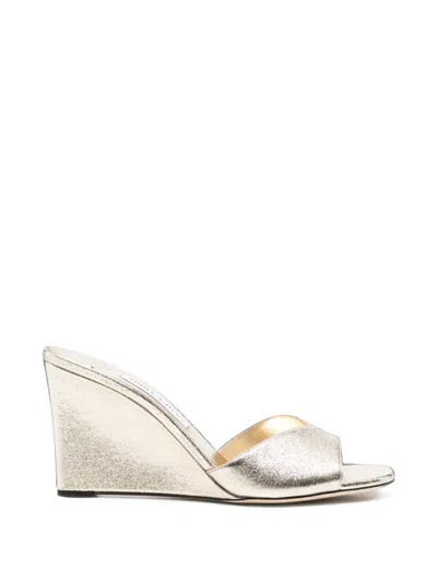 Jimmy Choo Skye Wedge-heel Sandals In Gold