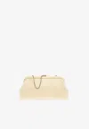 Jimmy Choo Skylar Biker Leather Clutch In Neutral