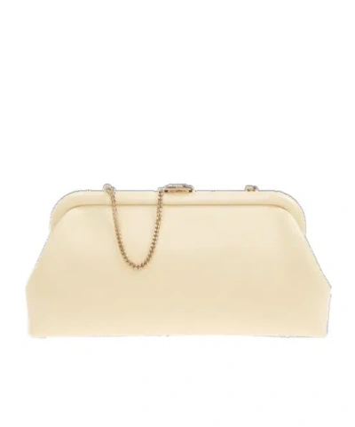 Jimmy Choo Skylar Clasp Chain Clutch Bag In Neutral