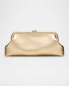 Jimmy Choo Skylar Frame Metallic Leather Clutch Bag
