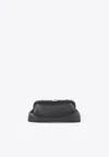 Jimmy Choo Structured Chain Strap Clutch Bag In Black