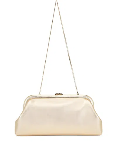 Jimmy Choo Skylar Leather Clutch Bag In Gold